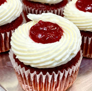 Red Velvet Raspberry Cupcake