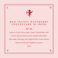 Red Velvet Raspberry Cheesecake (6-inch)