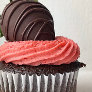 Chocolate-Covered-Strawberry-Covered-Chocolate Cupcake